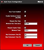 Dynojet Auto Tune Configuration Screen