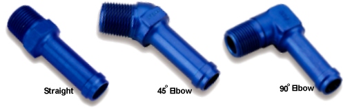 Aluminum Hose Barb to Pipe Thread Adapters